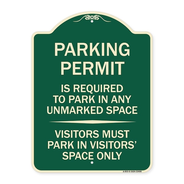 Parking Permit Is Required to Park in ANY Unmarked Space Visitors Must Park in Visito, G-1824-23400